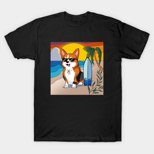 Surfing Corgi T-Shirt